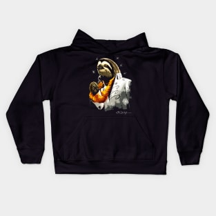 Black Velvet Painting Sloth Kids Hoodie